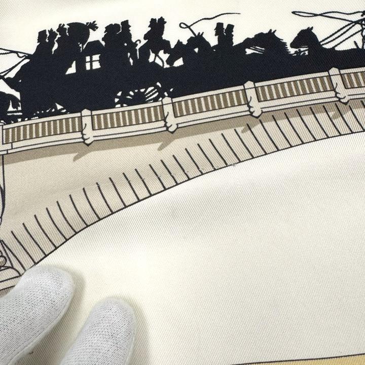 HERMES エルメス カレ90 スカーフ LES PONTS DE PARIS パリの橋 シルク