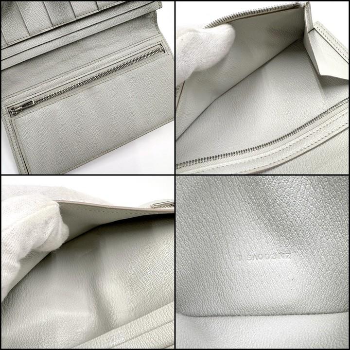 HERMES エルメス ベアンスフレ 二つ折り長財布 アリゲーター ベトン シルバー金具 T刻印 2015年の画像