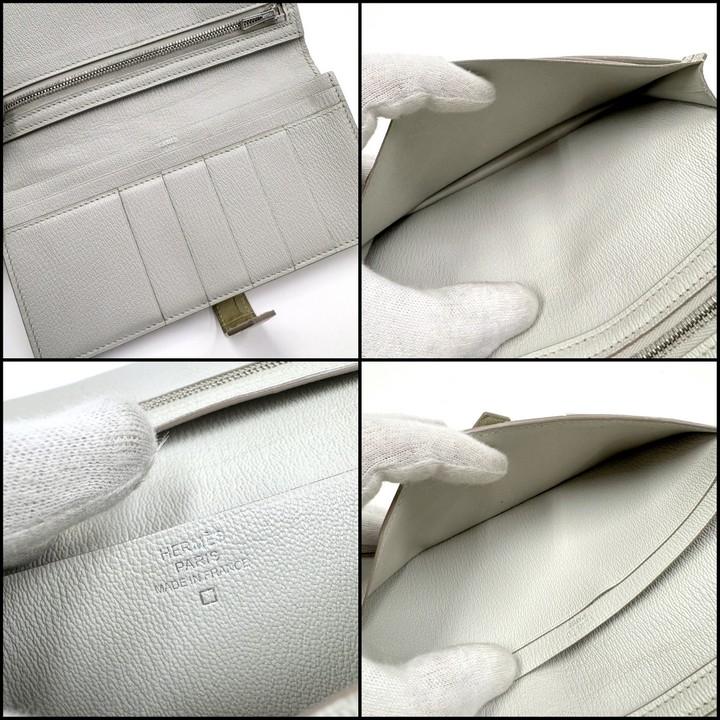 HERMES エルメス ベアンスフレ 二つ折り長財布 アリゲーター ベトン シルバー金具 T刻印 2015年の画像