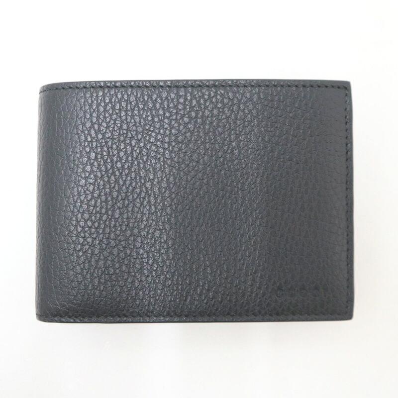 GUCCI グッチ 2つ折りコンパクト財布 ブラック レザー アウトレット品