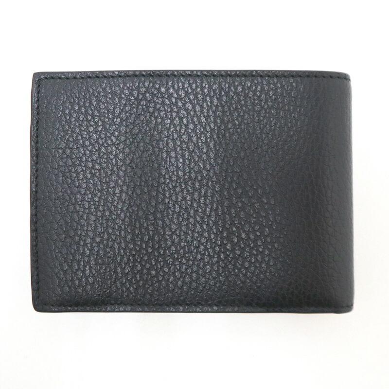 GUCCI グッチ 2つ折りコンパクト財布 ブラック レザー アウトレット品