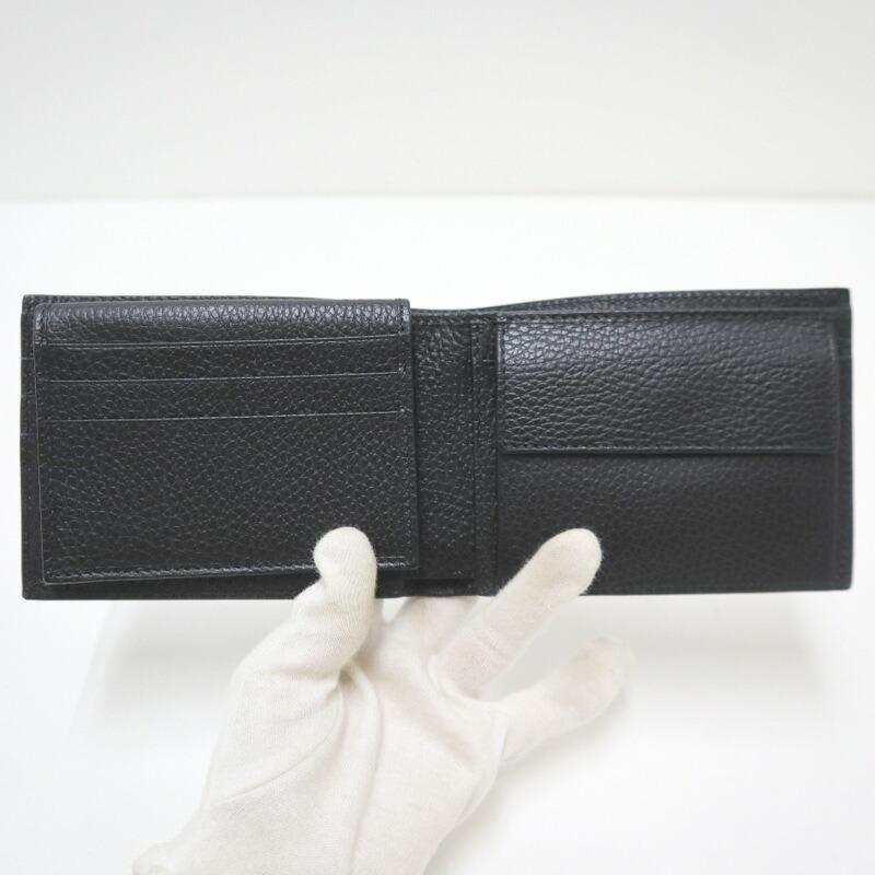 GUCCI グッチ 2つ折りコンパクト財布 ブラック レザー アウトレット品