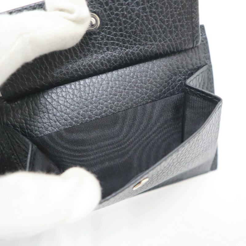 GUCCI グッチ 2つ折りコンパクト財布 ブラック レザー アウトレット品