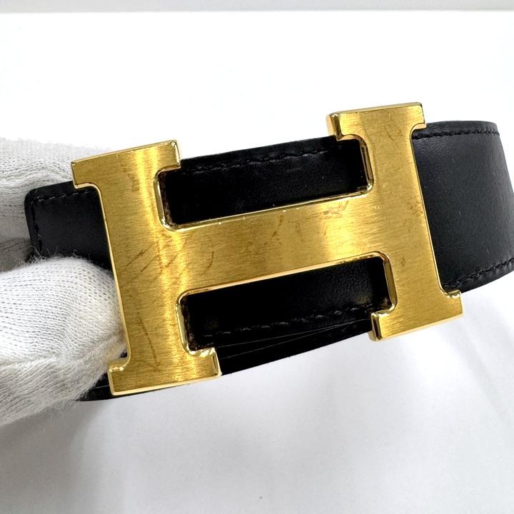 HERMES エルメス コンスタンス・リバーシブル Hベルト レザー×ゴールド