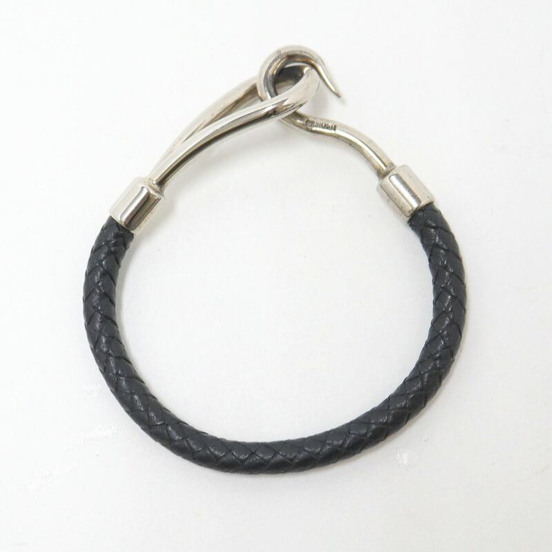 HERMES エルメス　ジャンボブレスレット　黒レザー HERMES エルメス ジャンボブレス ブレスレット レザー ブラック