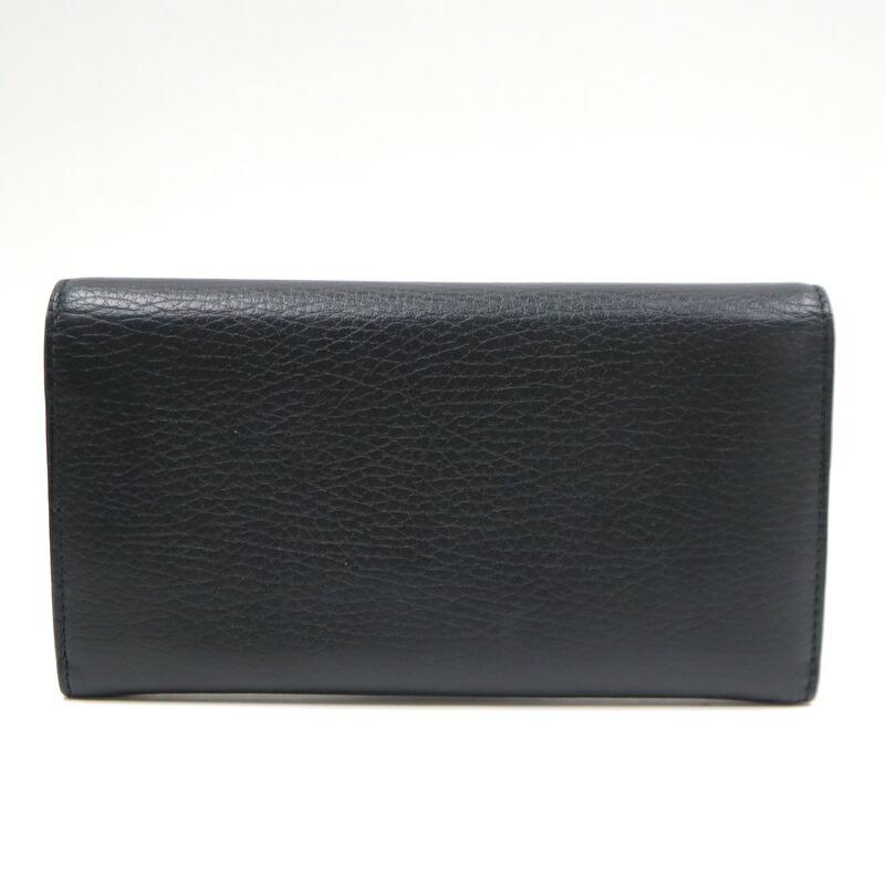 GUCCI グッチ 二つ折り長財布 インターロッキングG レザー ブラック