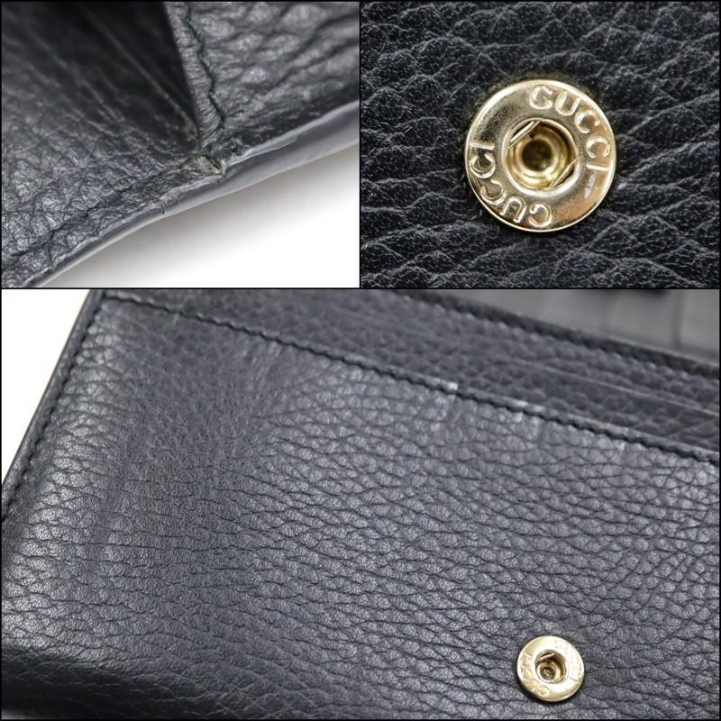GUCCI グッチ 二つ折り長財布 インターロッキングG レザー ブラック