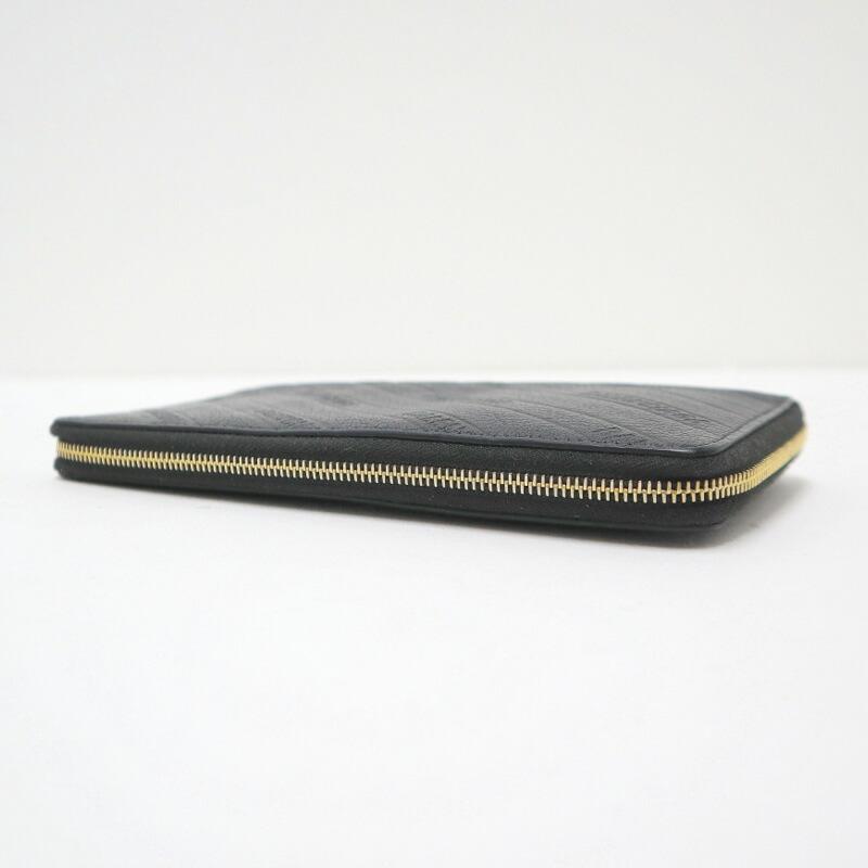 BALENCIAGA バレンシアガ 長財布 レザー ブラック×ゴールド金具 553884