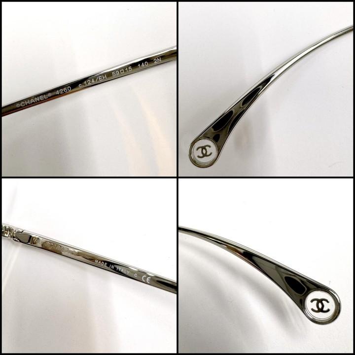 CHANEL シャネル サングラス シルバー・フレーム×ブラウン・レンズ