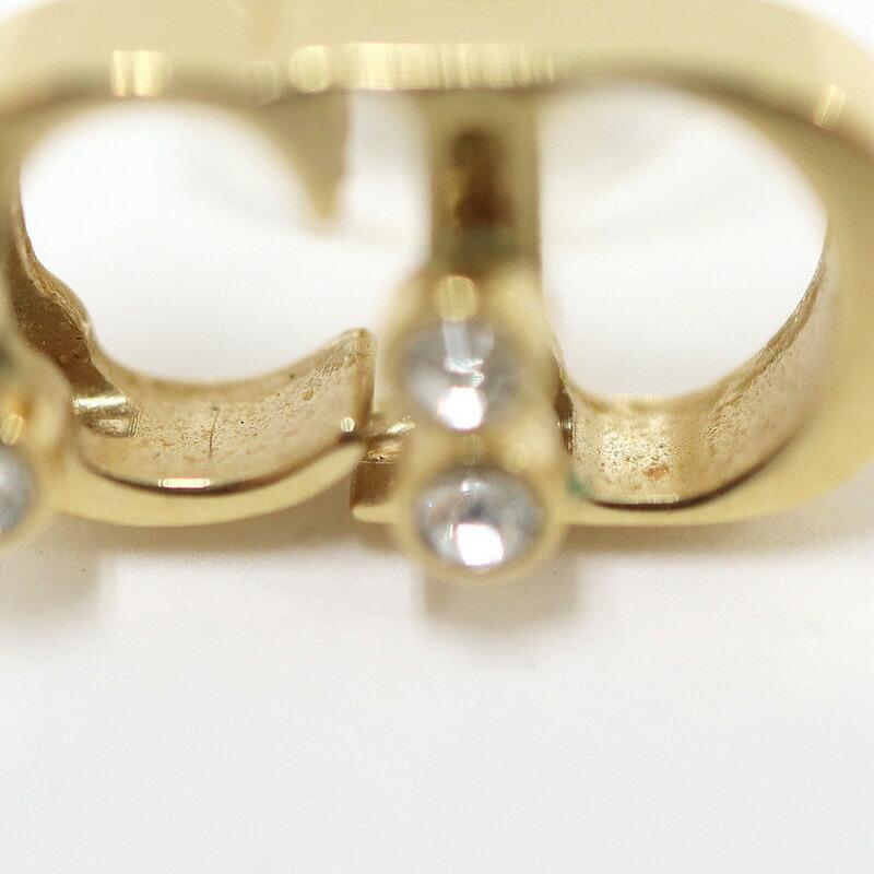 Dior ディオール ピアス GP×ラインストーン ゴールド : JJコレクション