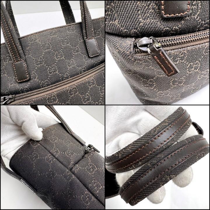 GUCCI グッチ ミニトート GGキャンバス×レザー ブラウン 105651_5