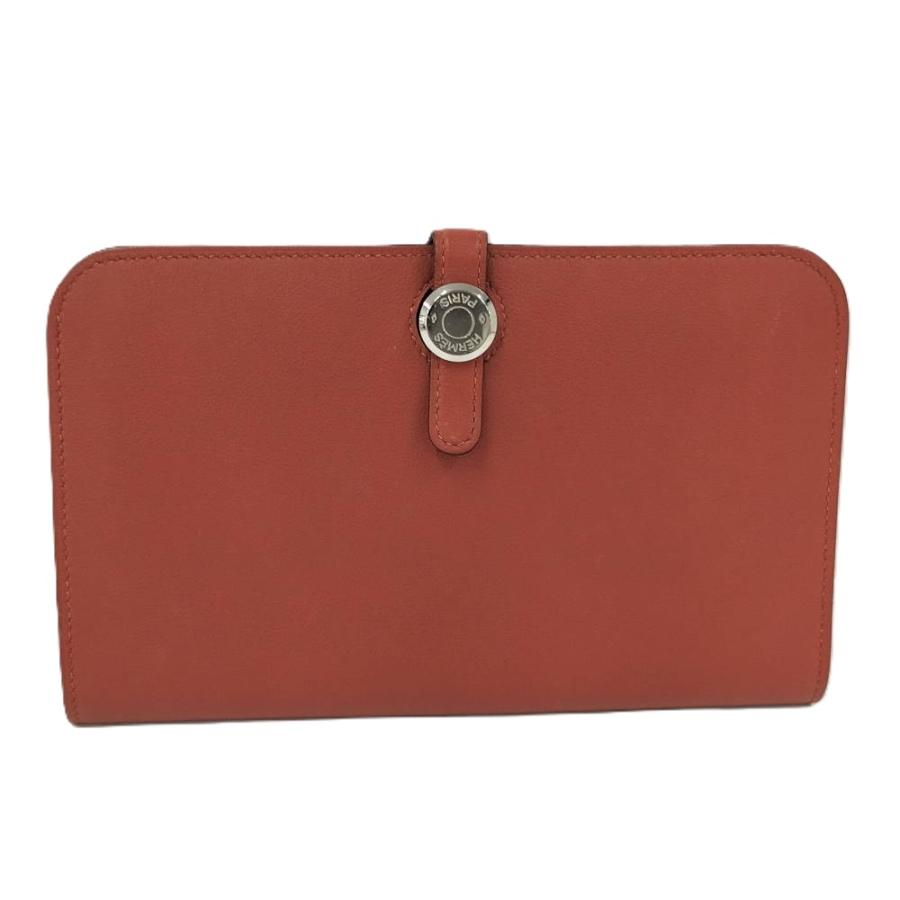 HERMES（エルメス） ドゴンGM 二つ折り長財布 レザー T刻印 レッド 