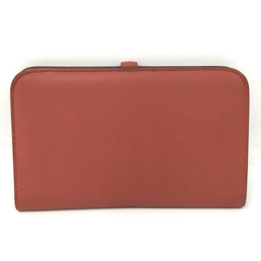 HERMES（エルメス） ドゴンGM 二つ折り長財布 レザー T刻印 レッド