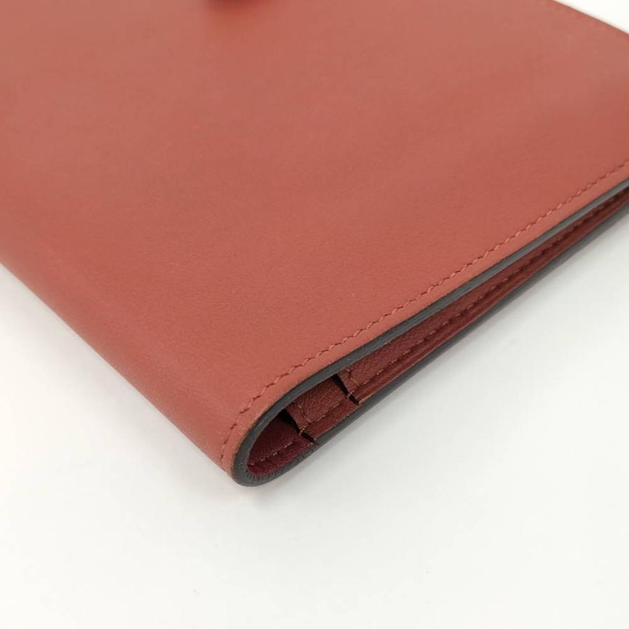 HERMES（エルメス） ドゴンGM 二つ折り長財布 レザー T刻印 レッド