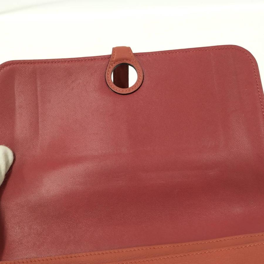 HERMES（エルメス） ドゴンGM 二つ折り長財布 レザー T刻印 レッド