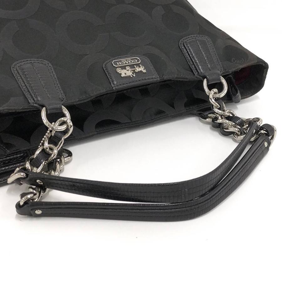 COACH マディソン オプアートトート トートバッグ ナイロン ブラック 20481_5