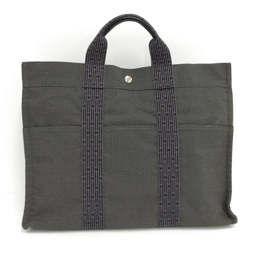 HERMES エルメス エールライン トートバッグ MM グレー HERMES（エルメス） エールライン トートMM トートバッグ キャンバス