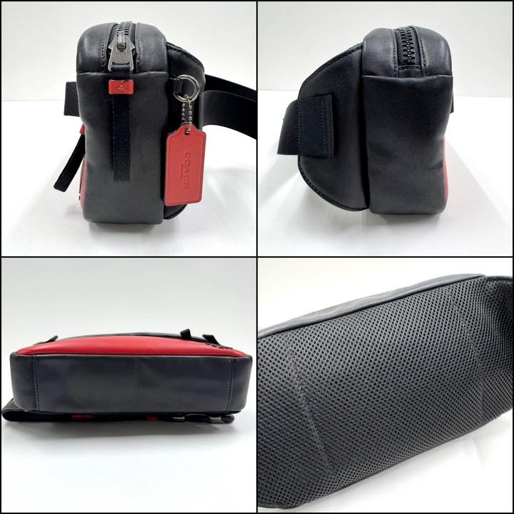 yasukiti1997様 コーチ シグネチャー カラーブロック ボディバッグ COACH ボディバッグ カラーブロック シグネチャー ブラック×レッド 599