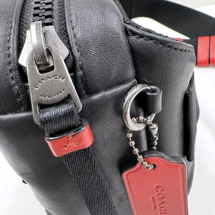 yasukiti1997様 コーチ シグネチャー カラーブロック ボディバッグ COACH ボディバッグ カラーブロック シグネチャー ブラック×レッド 599