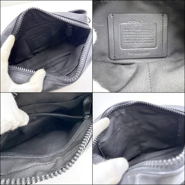 COACH ボディバッグ カラーブロック シグネチャー ブラック×レッド 599
