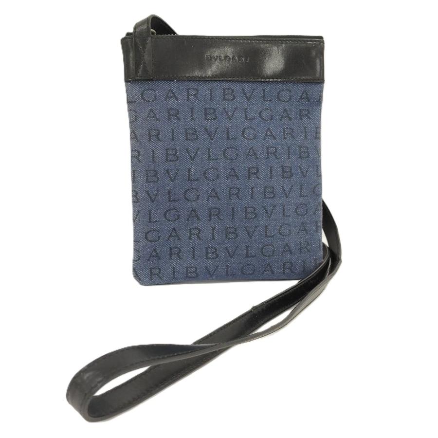 BVLGARI（ブルガリ） ロゴマニア レザー デニム ブルー ブラック 