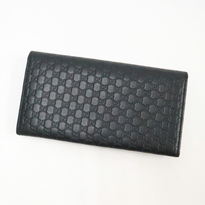 GUCCI グッチ 長財布 マイクログッチシマ レザー ブラック 449396 : JJ 