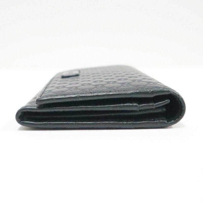GUCCI グッチ 長財布 マイクログッチシマ レザー ブラック 449396 : JJ