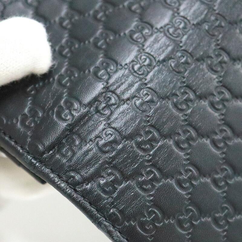 GUCCI グッチ 長財布 マイクログッチシマ レザー ブラック 449396 : JJ
