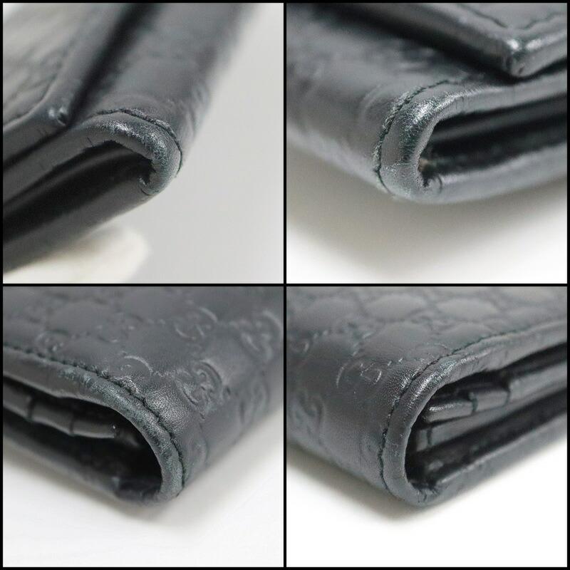 GUCCI グッチ 長財布 マイクログッチシマ レザー ブラック 449396 : JJ