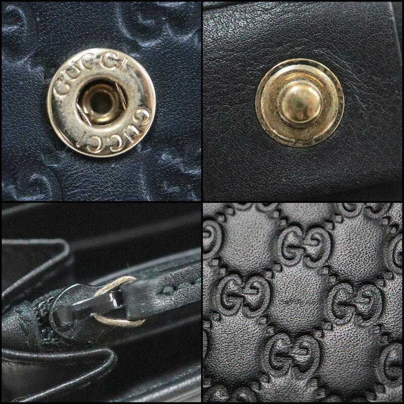 GUCCI グッチ 長財布 マイクログッチシマ レザー ブラック 449396 : JJ