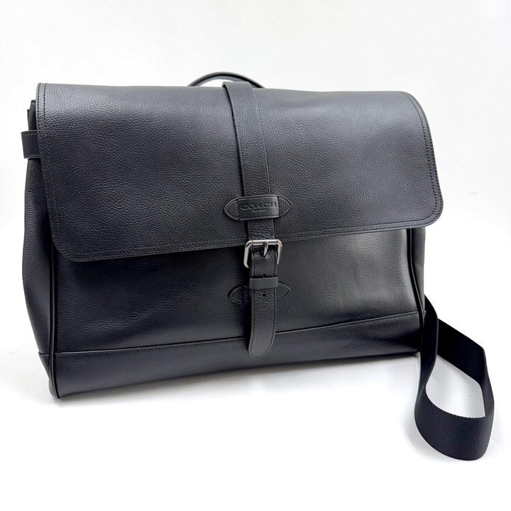 COACH コーチ ハドソン メッセンジャーバッグ レザー ブラック
