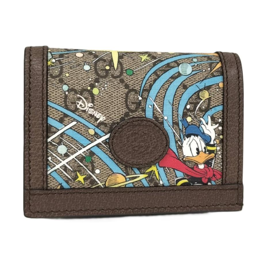 GUCCI グッチ ×Disney ディズニー ドナルドダック GGスプリーム コンパクトウォレット 二つ折り財布 ベージュ/ブラウン 648121 GUCCI（グッチ） GUCCI GUCCI×DISNEY ドナルドダック コンパクト
