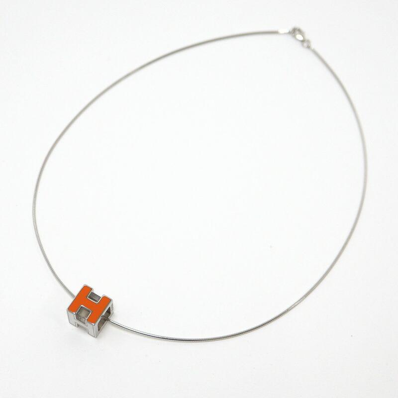 HERMES エルメス カージュドアッシュ ネックレス Hキューブ シルバー