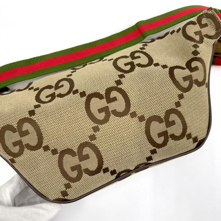 GUCCI グッチ ベルトバッグ ジャンボGG ベージュ キャンバス 696031_1