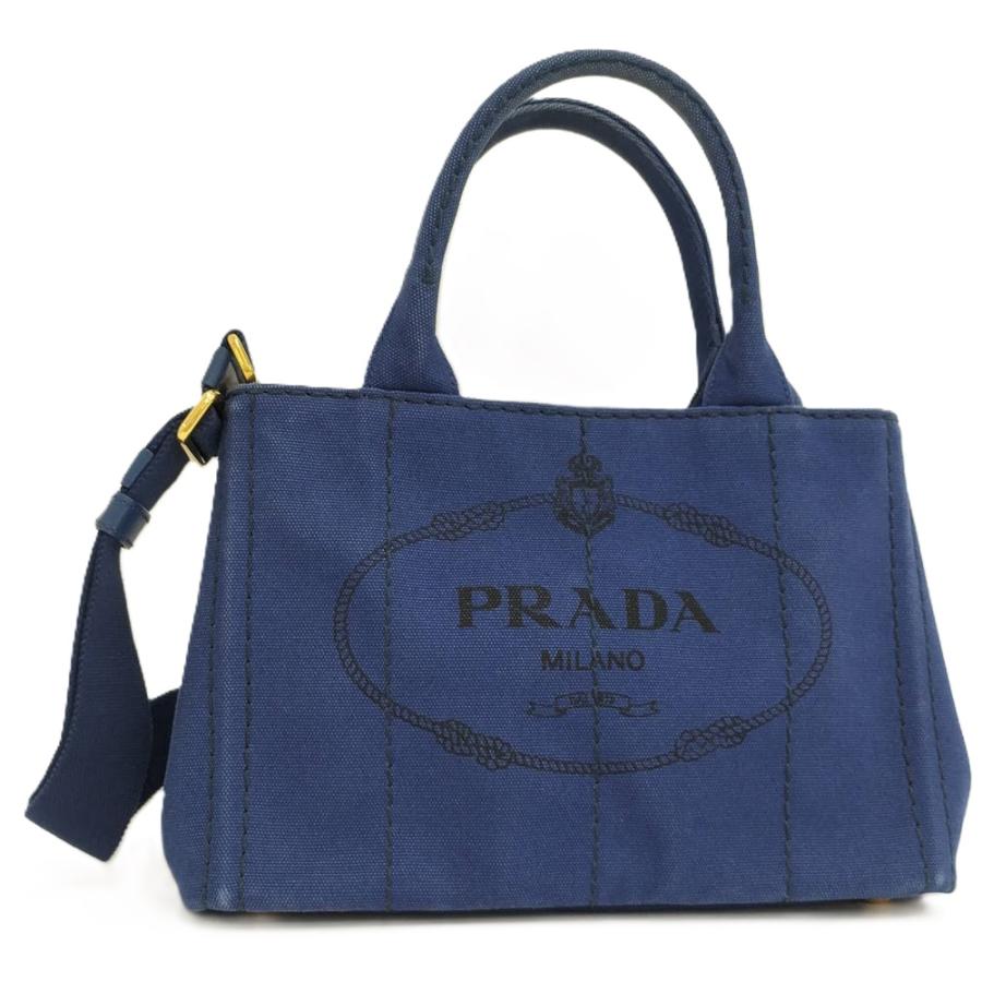 PRADA（プラダ） カナパ トート 2WAYバッグ キャンバス ブルー : JJ