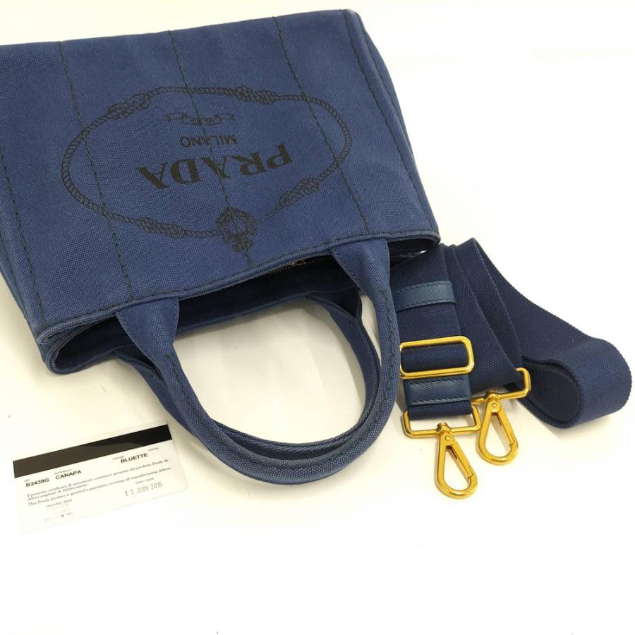 PRADA（プラダ） カナパ トート 2WAYバッグ キャンバス ブルー : JJ