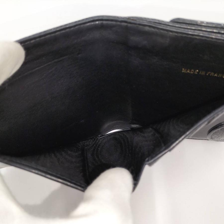 CHANEL（シャネル） 二つ折り財布 キャビアスキン レザー ブラック