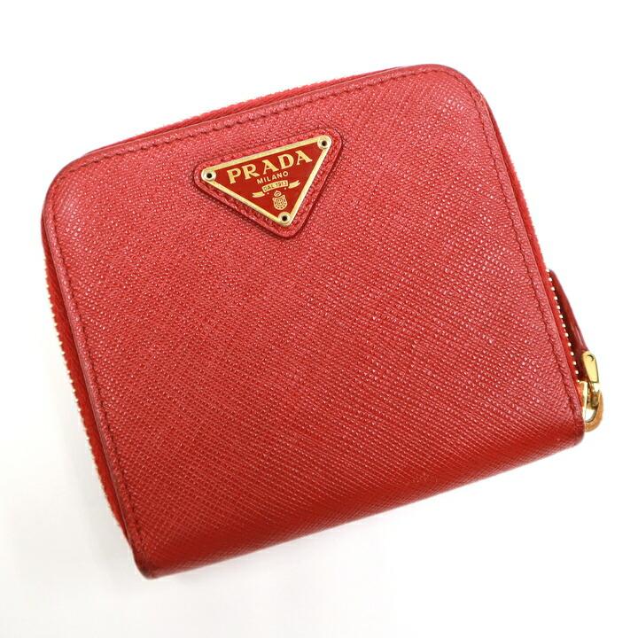 PRADA プラダ二つ折り財布 ラウンドジップ 三角ロゴ プラダ PRADA 二