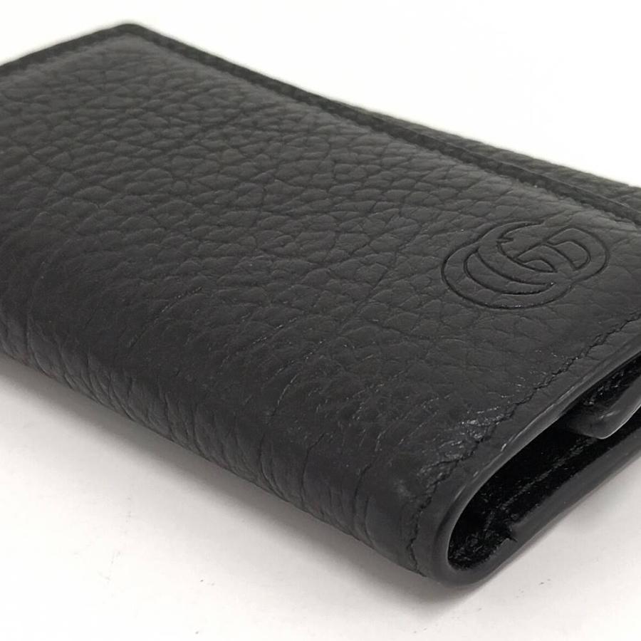 GUCCI 6連キーケース レザー ブラック×シルバー金具 795336・0416