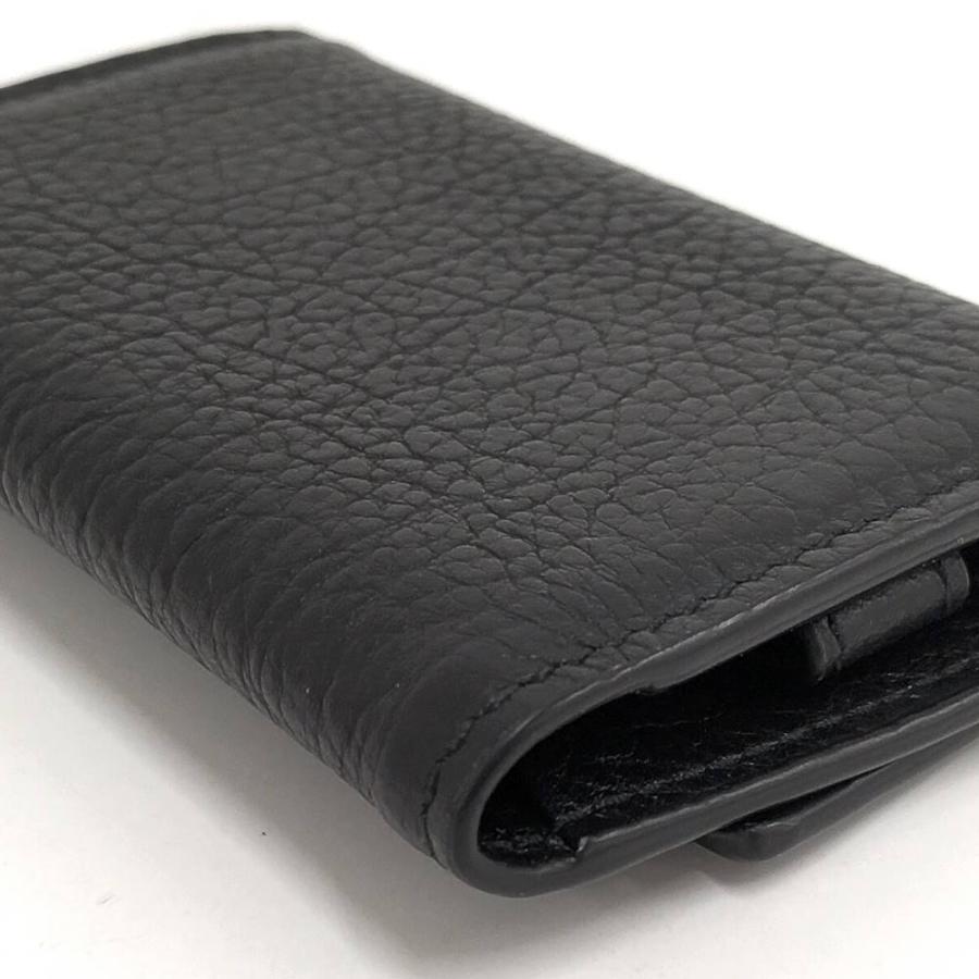 GUCCI 6連キーケース レザー ブラック×シルバー金具 795336・0416