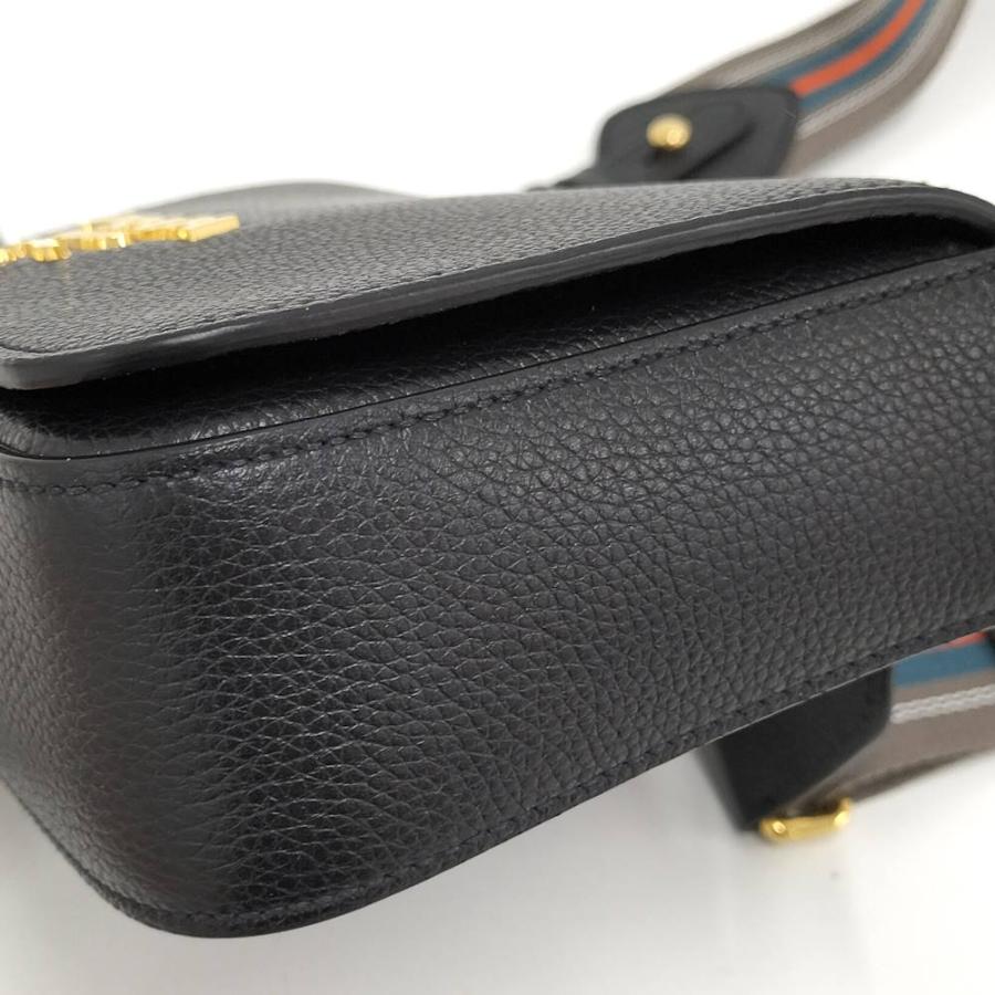 PRADA（プラダ） フラップ ショルダーバッグ レザー ブラック ゴールド