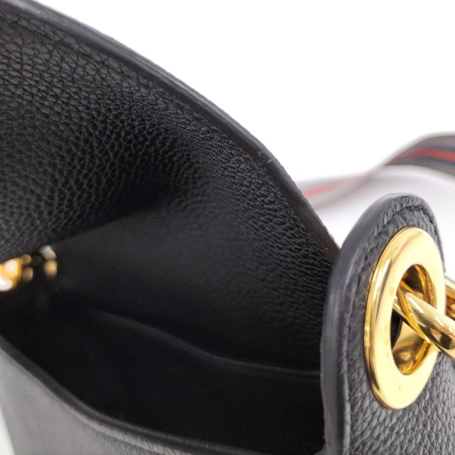 PRADA（プラダ） フラップ ショルダーバッグ レザー ブラック ゴールド