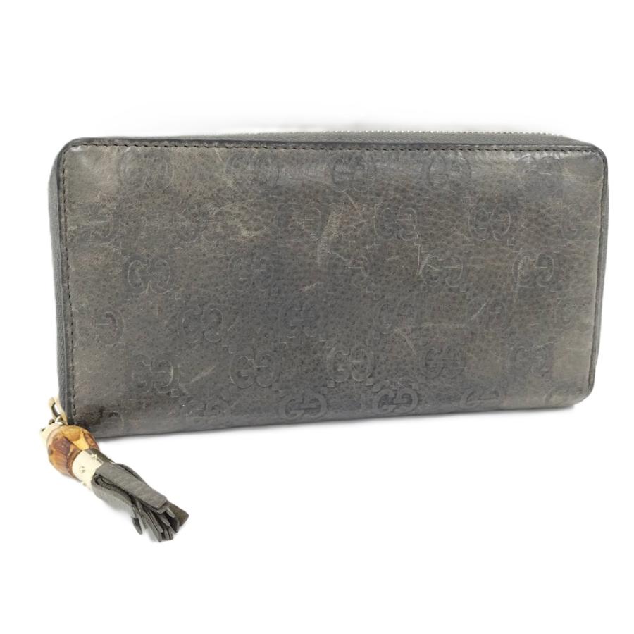GUCCI（グッチ） ラウンドファスナー 長財布 バンブー ゴールド金具