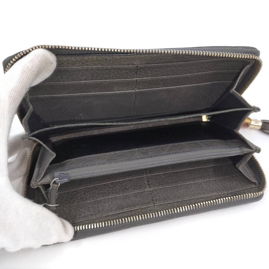 GUCCI（グッチ） ラウンドファスナー 長財布 バンブー ゴールド金具