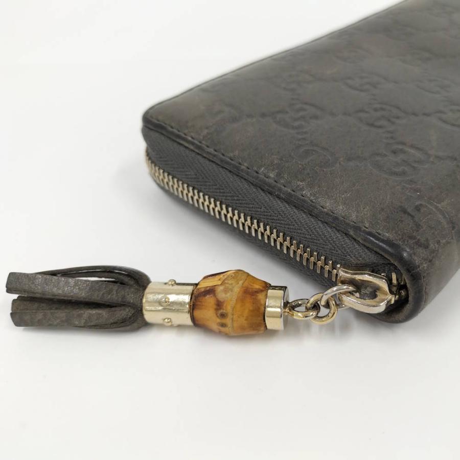 GUCCI（グッチ） ラウンドファスナー 長財布 バンブー ゴールド金具