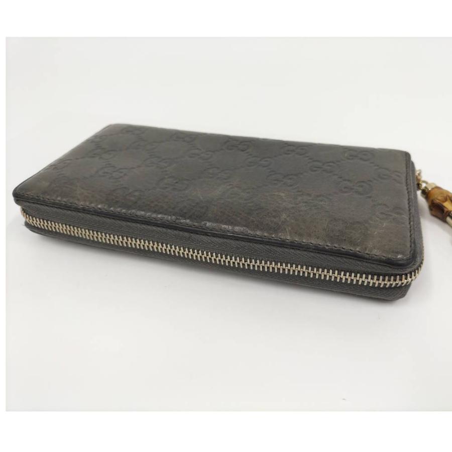 GUCCI（グッチ） ラウンドファスナー 長財布 バンブー ゴールド金具