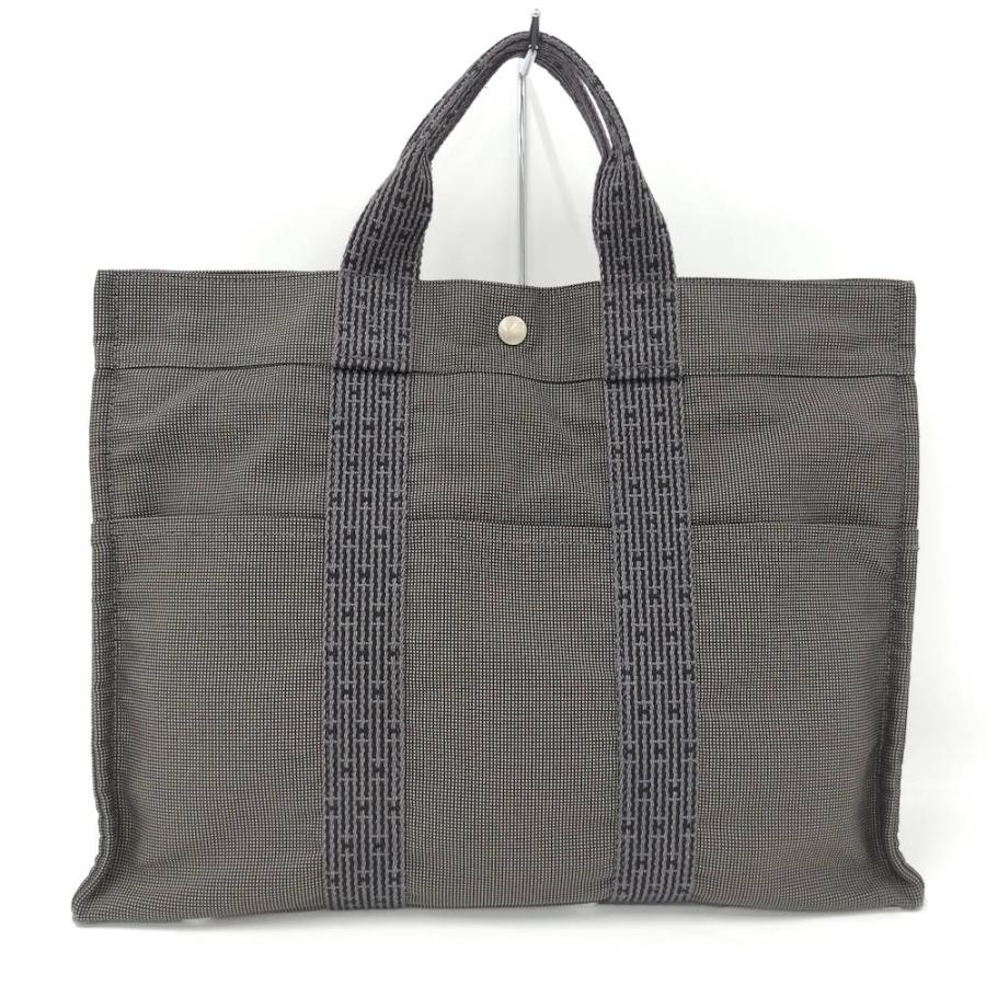 空ちゃん　HERMES【エルメス】エールライン トートバッグ グレー HERMES（エルメス） エールライン トートMM トートバッグ キャンバス
