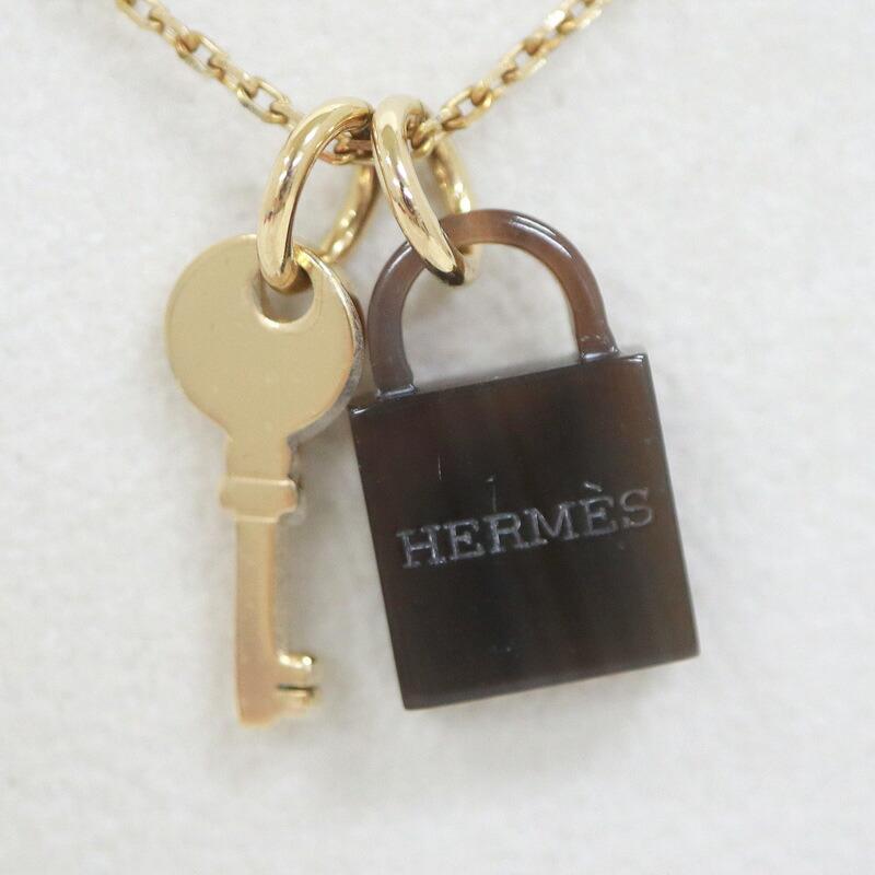 HERMES エルメス アミュレットパドロックPM ネックレス GP