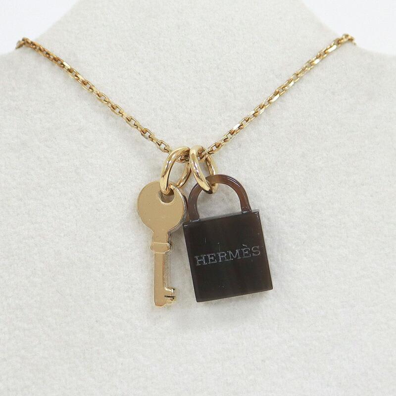 HERMES エルメス アミュレットパドロックPM ネックレス GP