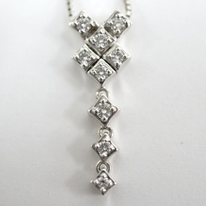 美品 TASAKI タサキ K18WG ダイヤモンドネックレスDIA0.19ct TASAKI タサキ K18WG ダイヤモンド デザイン ネックレス ホワイト